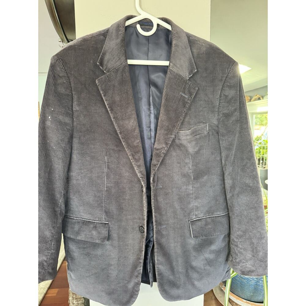 Vintage Style Mens dk Gray corduroy Sport Coat Grampa Fall 46R or XL READ